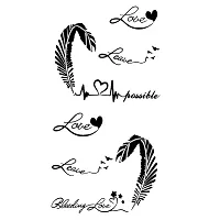 Love with Birds Tattoo Love and Feather Sticker Waterproof For Men and Women Temporary Body Tatoo-thumb1