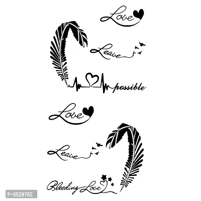 Love with Birds Tattoo Love and Feather Sticker Waterproof For Men and Women Temporary Body Tatoo-thumb2