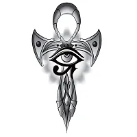 Anchor With Eyes Tattoo Look Like Sword Waterproof Sticker Temporary Body Tattoo For Men and Women-thumb1