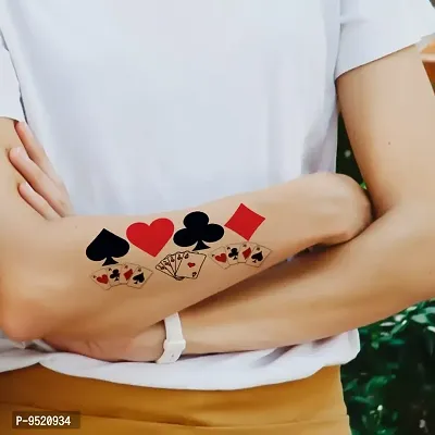 Poker with Logo Tattoo For Men and Women Waterproof Sticker Temporary Body Tattoo