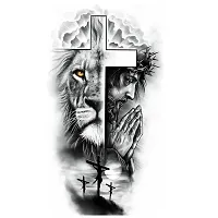 Tigar With Jesus Tattoo God of Sticker Waterproof Men and Women Temporary Body Tattoo-thumb1