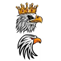 Eagle With Crown Tattoo Birds Sticker Waterproof For Temporary Body Tattoo-thumb1