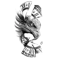 Eagle With Compass Tattoo Waterproof Sticker Temporary Body Tattoo-thumb1