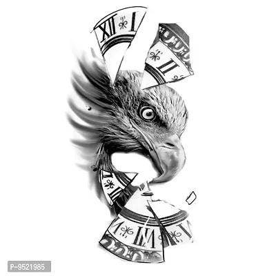 Eagle With Compass Tattoo Waterproof Sticker Temporary Body Tattoo-thumb2