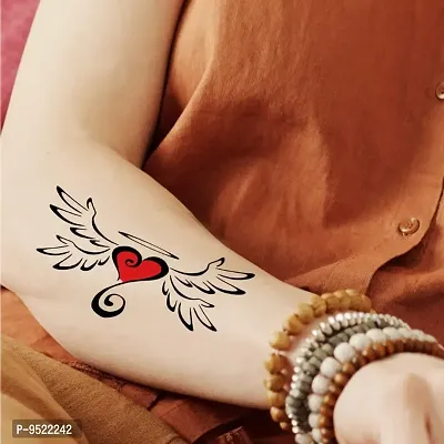 Heart With Wings Tattoo Waterproof For Men and Women Sticker Temporary Body Tattoo-thumb0