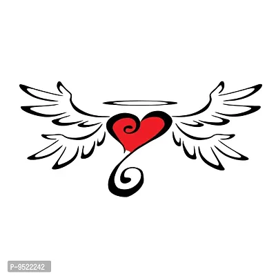 Heart With Wings Tattoo Waterproof For Men and Women Sticker Temporary Body Tattoo-thumb2