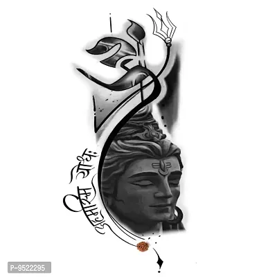 Temporary Tattoo Wala God Om with Shiv Tattoo For Men and Women Temporary Body Tattoo Waterproof Sticker-thumb2