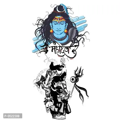 Mahadev with Shiva Tattoo God Sticker Waterproof For Men and Women Temporary Body Tattoo-thumb2