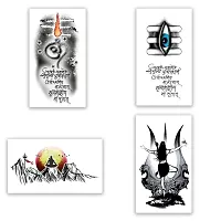 Temporary Tattoowala Mom Dad God Shiva ji Designs Pack of 4 Temporary Tattoo Sticker For Men and Woman Temporary body Tattoo (2x4 Inch)-thumb1