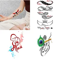 Temporary Tattoowala Mom Dad infinity Black Designs Pack of 4 Temporary Tattoo Sticker For Men and Woman Temporary body Tattoo (2x4 Inch)-thumb1