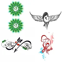 Temporary Tattoowala Love Mom Dad infinity  Designs Pack of 4 Temporary Tattoo Sticker For Men and Woman Temporary body Tattoo (2x4 Inch)-thumb2