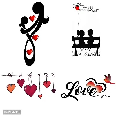 Temporary Tattoowala Love Cute Girl Boy Designs Pack of 4 Temporary Tattoo Sticker For Men and Woman Temporary body Tattoo (2x4 Inch)-thumb2