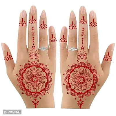 Mehndi Mandala Double Both Side Tattoo Waterproof For Women Sticker