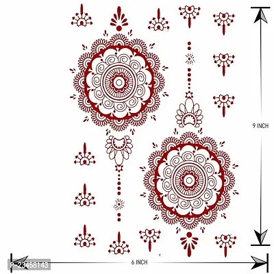 Mehndi Mandala Double Both Side Tattoo Waterproof For Women Sticker-thumb4