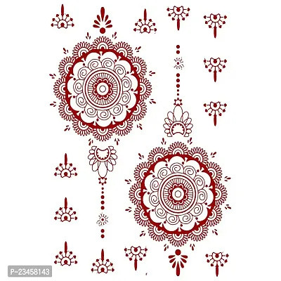 Mehndi Mandala Double Both Side Tattoo Waterproof For Women Sticker-thumb3