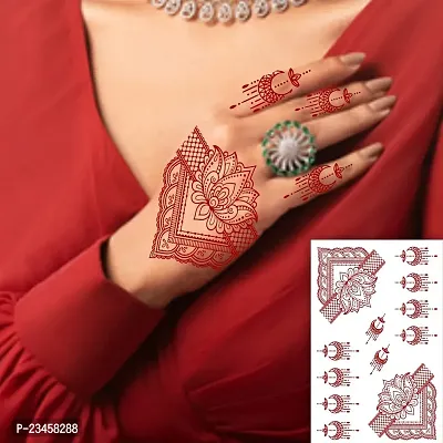 Mehndi Louts Flower Mehndi Henna Tattoo Waterproof For Women Body Sticker