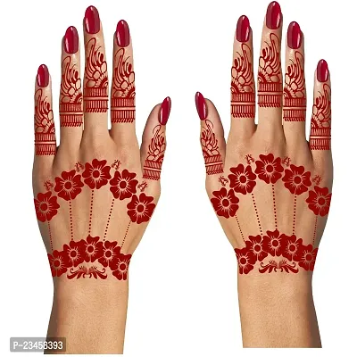 Flower Henna Mehndi Both Side Pcs Tattoo Love Women Temporary Body Tattoo-thumb0