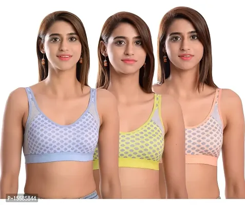 Buy Auletics Women's Cotton Padded Non-Wired Star Print T-Shirt Bra Combo  Online In India At Discounted Prices