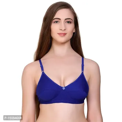 Buy Auletics Women's Poly Cotton Soft Cup Wire Free Perfect Coverage Bra, Solid Color-Pattern