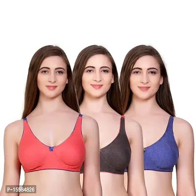 Pack of 3 Girls & Women's Daily Wear Comfortable Non Padded Soft