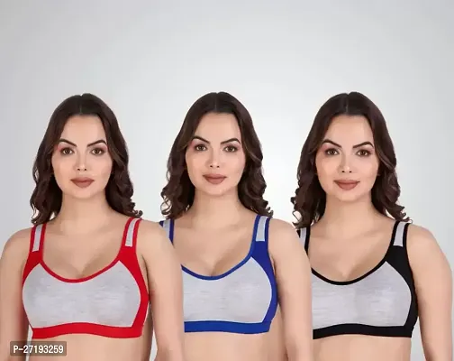 Stylish Multicoloured Cotton Blend Solid Bras For Women-thumb0