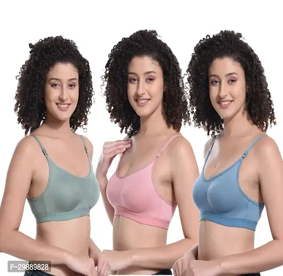 Women Sports Bra Non Padded Pack of 3-thumb2