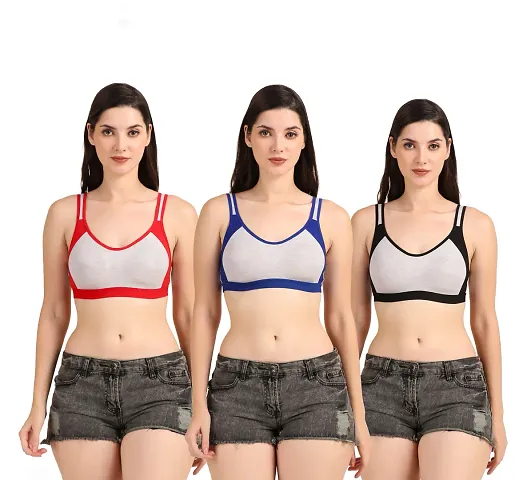 Stylish Blend Solid Bras for Women, Pack of 3