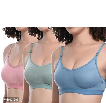 Trendy Cotton Blend Sports Bra Pack of  3