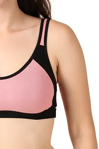 Latest Cotton Non Padded Sports Bra (Pack of 3)-thumb1