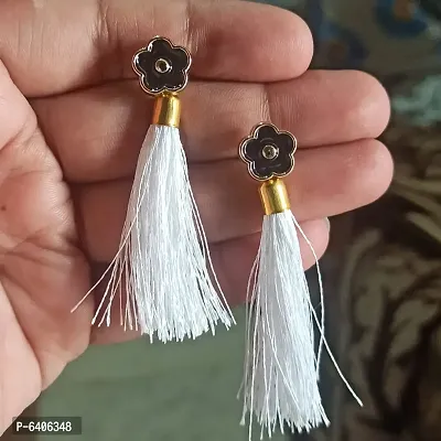 Silk Thread Earrings-thumb0