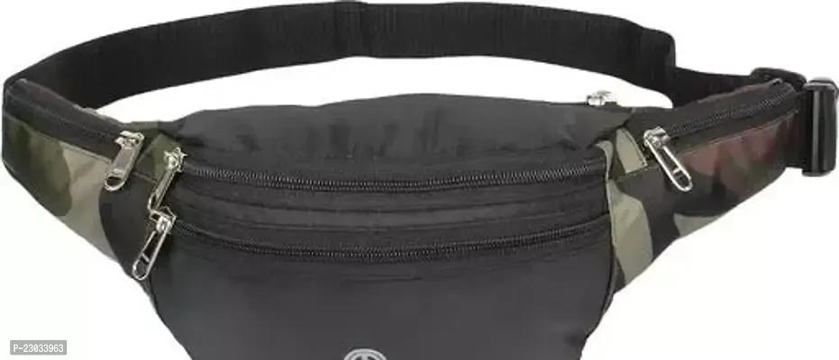 Stylish Black Synthetic Crossbody Waist Bag For Women