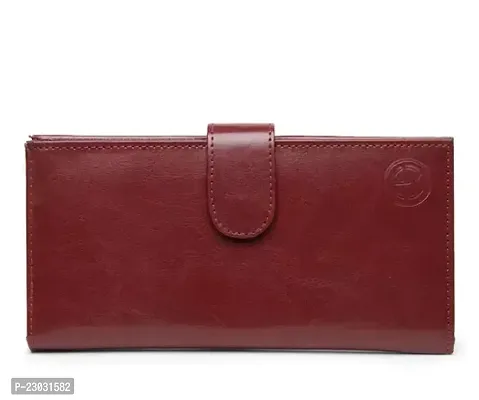 Stylish Maroon Color Artificial Leather Free Size Clutches For Women