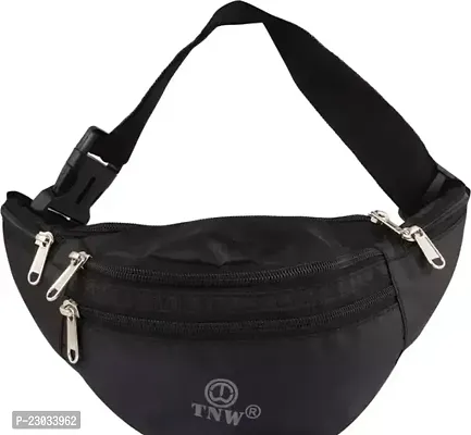 Stylish Black Synthetic Crossbody Waist Bag For Women-thumb0