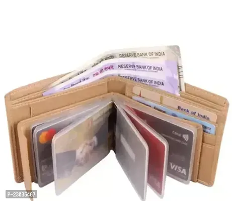 Comfortable Short Length Solid Three Fold Wallet For Men