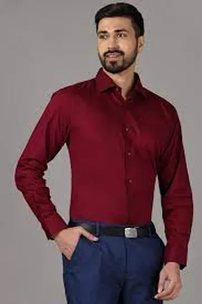 ARISER Cotton Slim Fit Formal Solid Shirt for Men (Pack of 1)