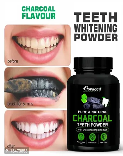 Govaggy Pure  Natural Charcoal Teeth Powder For Teeth Whitening