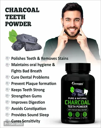 Govaggy Pure  Natural Charcoal Teeth Powder For Teeth Whitening-thumb3