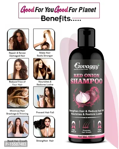 Govaggy Red Onion Shampoo For Anti-dendruf, Smooth And Nourishes Hair-thumb4