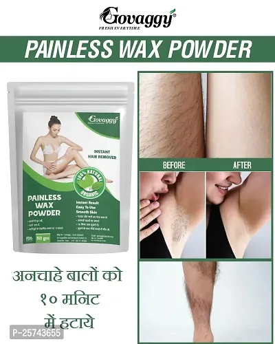 Govaggy Natural Painless Wax Powder For Instant Hair Remove For Men  Women 50 g