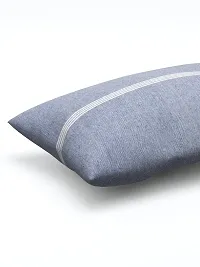 Textile Nation 180 TC Premium Cotton Pillow Covers | Striped Pillow Cases | Size 17x27 Inch | Set of 2 Pillow Covers | Excellent Comfort  Breathable | Light Blue-thumb3