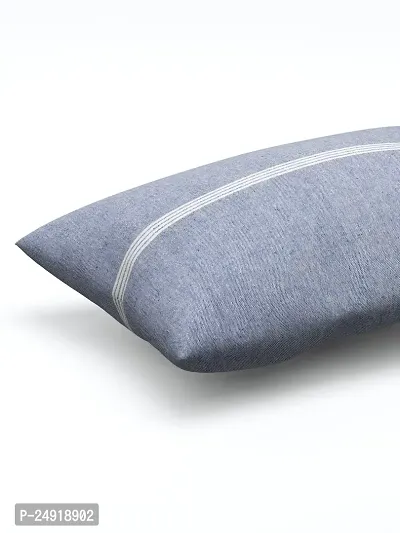 Textile Nation 180 TC Premium Cotton Pillow Covers | Striped Pillow Cases | Size 17x27 Inch | Set of 2 Pillow Covers | Excellent Comfort  Breathable | Light Blue-thumb4