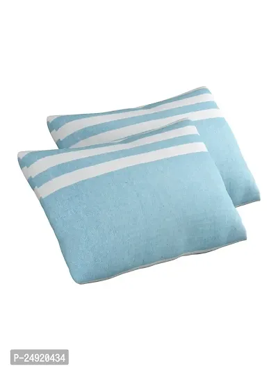 Textile Nation 180 TC Premium Cotton Pillow Covers | Striped Pillow Cases | Size 17x27 Inch | Set of 2 Pillow Covers | Excellent Comfort  Breathable | Sky Blue-thumb2