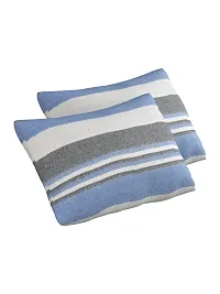 Textile Nation 180 TC Premium Cotton Pillow Covers | Striped Pillow Cases | Size 17x27 Inch | Set of 2 Pillow Covers | Excellent Comfort  Breathable | Multicolour-thumb1