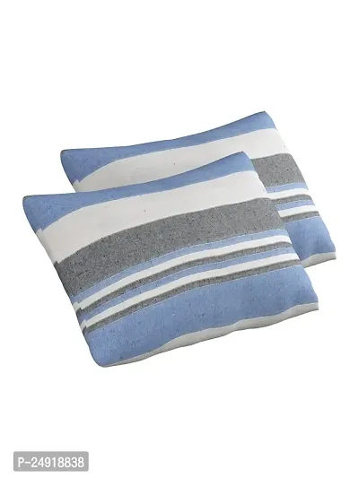 Textile Nation 180 TC Premium Cotton Pillow Covers | Striped Pillow Cases | Size 17x27 Inch | Set of 2 Pillow Covers | Excellent Comfort  Breathable | Multicolour-thumb2