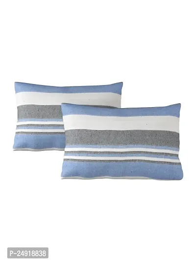 Textile Nation 180 TC Premium Cotton Pillow Covers | Striped Pillow Cases | Size 17x27 Inch | Set of 2 Pillow Covers | Excellent Comfort  Breathable | Multicolour-thumb3