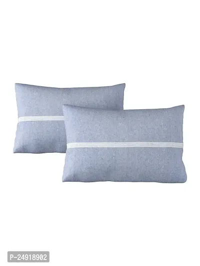 Textile Nation 180 TC Premium Cotton Pillow Covers | Striped Pillow Cases | Size 17x27 Inch | Set of 2 Pillow Covers | Excellent Comfort  Breathable | Light Blue-thumb3