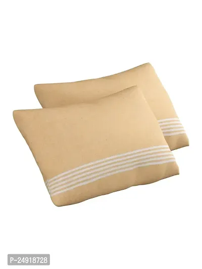 Textile Nation 180 TC Premium Cotton Pillow Covers | Striped Pillow Cases | Size 17x27 Inch | Set of 2 Pillow Covers | Excellent Comfort  Breathable | Light Yellow-thumb2