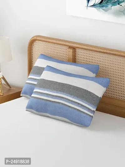 Textile Nation 180 TC Premium Cotton Pillow Covers | Striped Pillow Cases | Size 17x27 Inch | Set of 2 Pillow Covers | Excellent Comfort  Breathable | Multicolour-thumb5