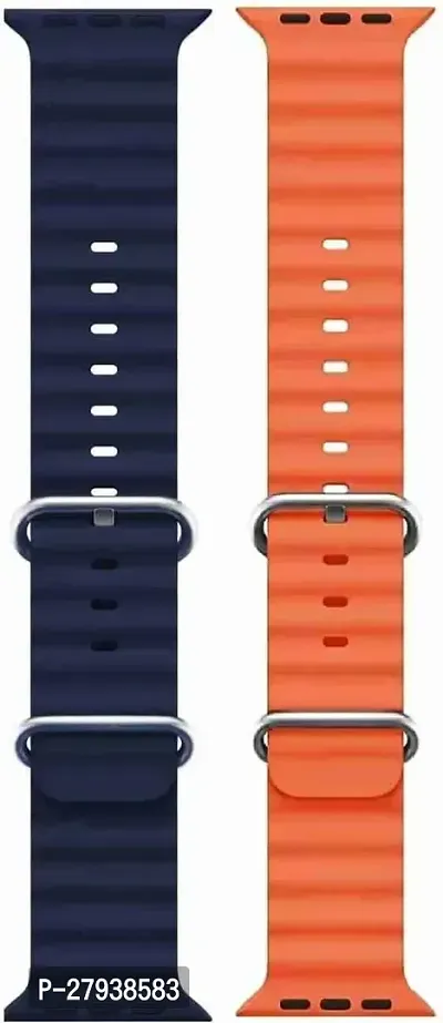 Ocean Smart Watch Strap Belt for Ultra Watch 49 mm, Series 8 / 7 45 mm, Series 6 / 5 / 4 44 mm, Series 3 / 2 / 1 42 mm, T800 Ultra, Watch 8 Ultra, i8 Pro Max, T800. Smart Watch Strap( blue ,orange