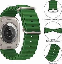 Ocean Smart Watch Strap Belt for Ultra Watch 49 mm, Series 8 / 7 45 mm, Series 6 / 5 / 4 44 mm, Series 3 / 2 / 1 42 mm, T800 Ultra, Watch 8 Ultra, i8 Pro Max, T800. Smart Watch Strap  (green, grey)-thumb1